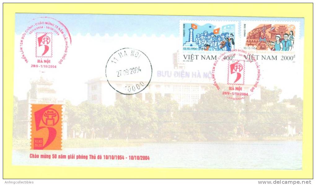 Vietnam: 50th Anniv. Of Hanoi Capital Liberation - 2004 FDC - Andere & Zonder Classificatie