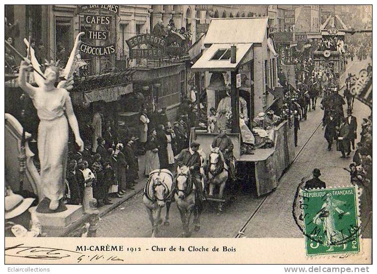 Paris 75  Fêtes De La Mi-Carême 1912    Char  De La Cloche De Bois - Konvolute, Lots, Sammlungen