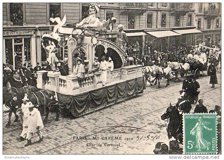 Paris 75  Fêtes De La Mi-Carême 1910    Le Char De Carnaval - Konvolute, Lots, Sammlungen