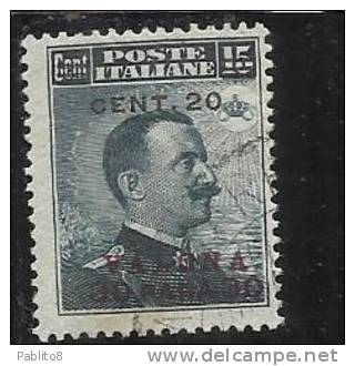 LEVANTE VALONA 1916 SOPRASTAMPATO D'ITALIA ITALY OVERPRINTED CENT. 20 SU 30 PARA SU 15 C USATO USED OBLITERE' - European And Asian Offices