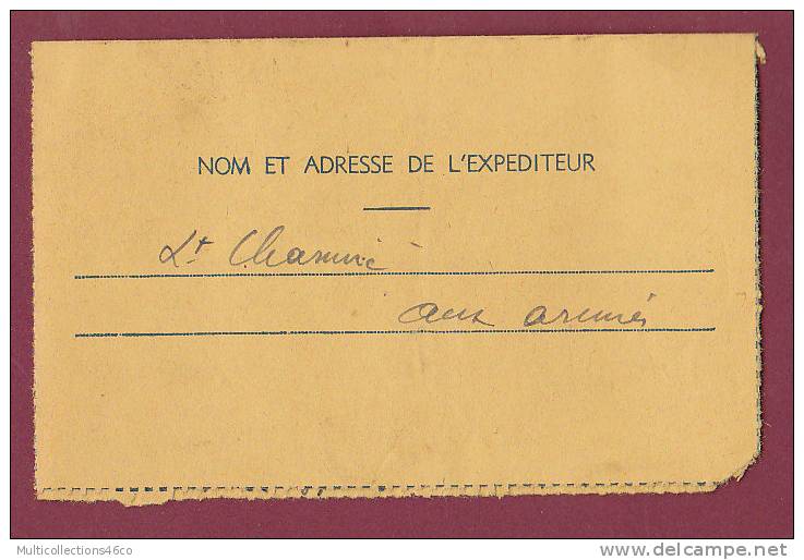 FM - 39/45 -  031212 -  CARTE - LETTRE F.M. Bleu Sur Fond Jaune  -  Voyagée En 1940 - - Covers & Documents
