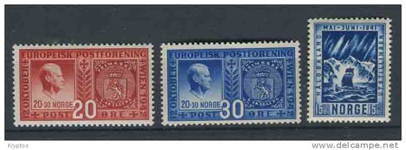 Norway 1941 & 1942. 3 Stamps - Ungebraucht
