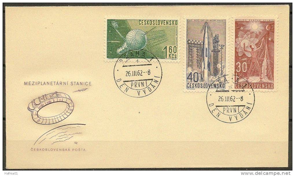 Space. CSSR 1962. Space Science. Michel 1329-34 FDC. 1 FDC Signed By Cosmonaut German Titov. - Europe