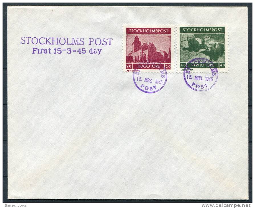 1945 Sweden Stockholm Locals FDC - Emisiones Locales