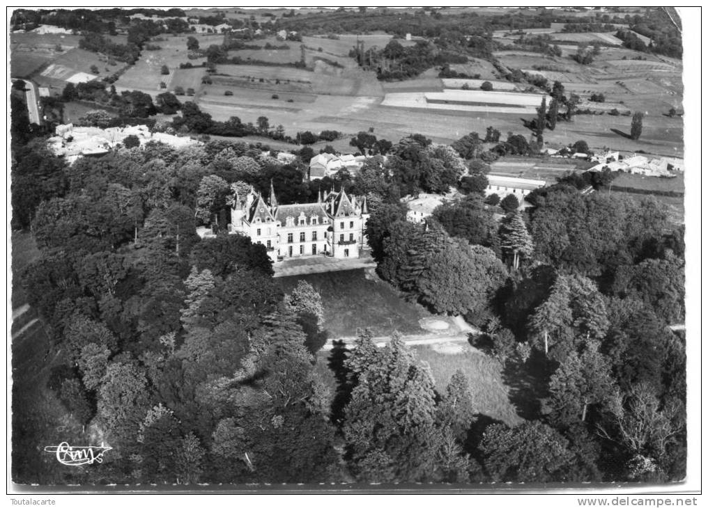 CPSM 17 MIRAMBEAU VUE AERIENNE LE CHATEAU 1954  Grand Format - Mirambeau