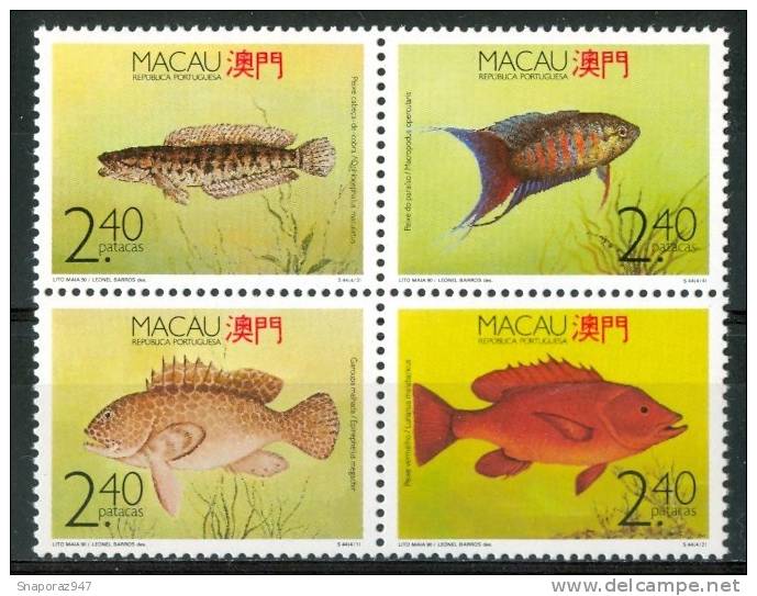 1990 Macao Pesci Fishes Fische Pissons Set MNH** Spa211 - Unused Stamps