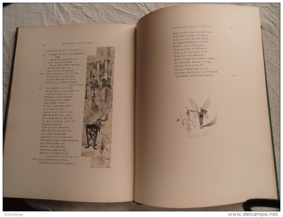 Midsummer Night's Dream  Shakespeare, Livre édition 1874 , Avec Dédicace, Voir Scan - 1850-1899