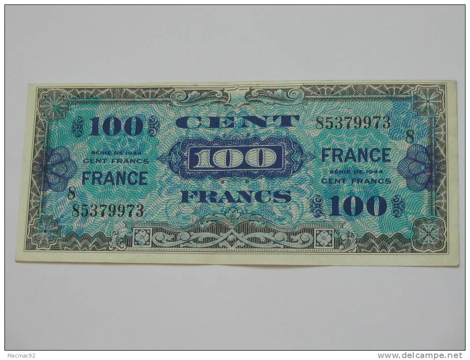 100 Francs - FRANCE - Série 8 - Billet Du Débarquement - 4 Juin 1945. - 1945 Verso Frankreich