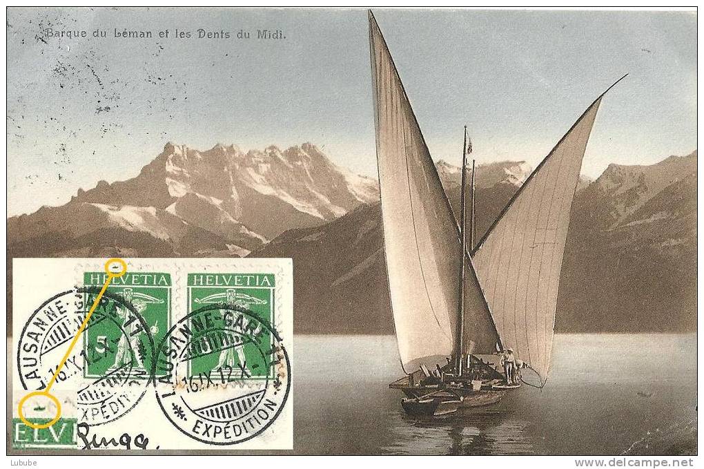 AK  Barque Du Léman  (Tellknaben Abart)         1912 - Variétés