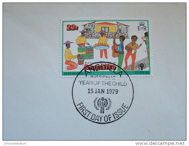 Anguilla 1979 FDC Cover To Germany - Year Of The Child - UNESCO - Music Drums - Anguilla (1968-...)