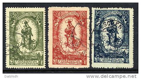 LIECHTENSTEIN 1920 Birthday Of Johann II Set Used.  Michel 40-42 - Oblitérés