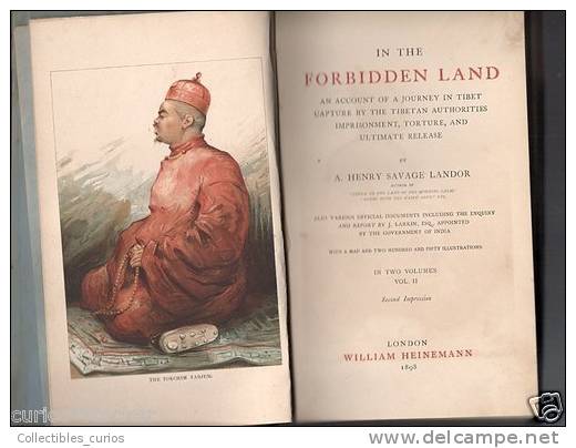 IN THE FORBIDDEN LAND - A. Henry Savage Landor 263 Pages BY Wiliam Heineman 1898 - Asien