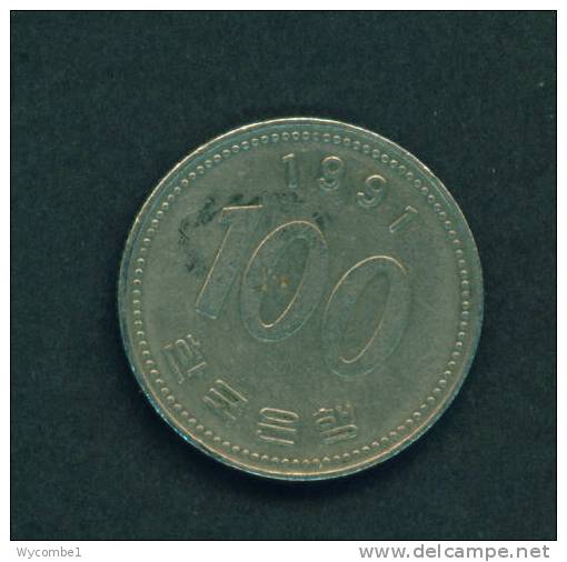 SOUTH KOREA  -  1991  100 Won  Circulated As Scan - Korea, South