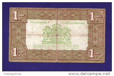 NETHERLANDS 1938 , Zilverbon  ,Used VF, 1 Gulden - 1 Gulde