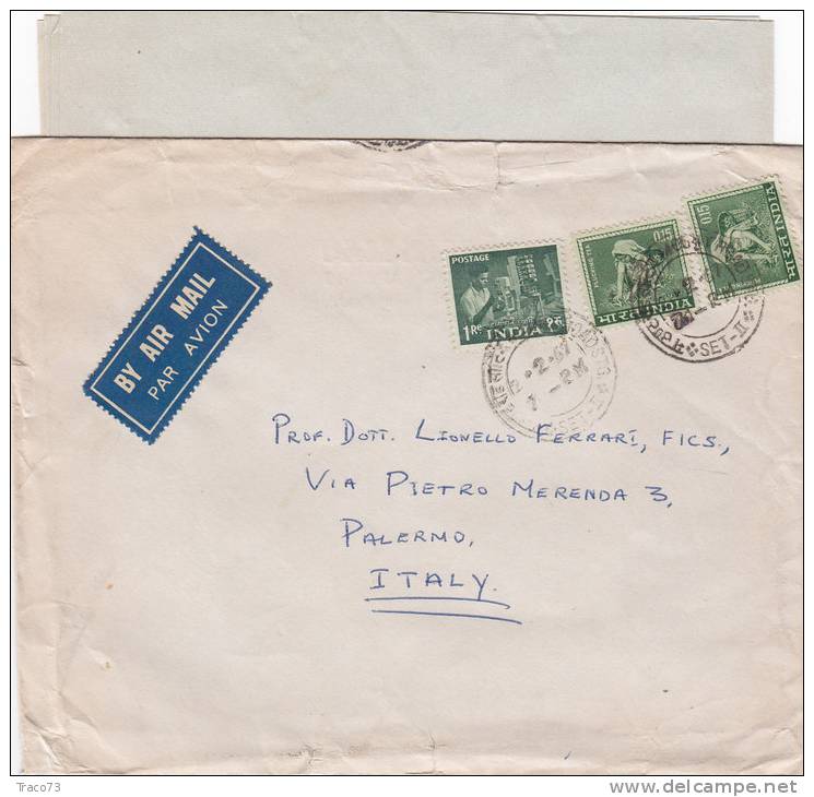 INDIA  /  ITALIA  -  Cover _ Lettera (ALITALIA) - Airmail