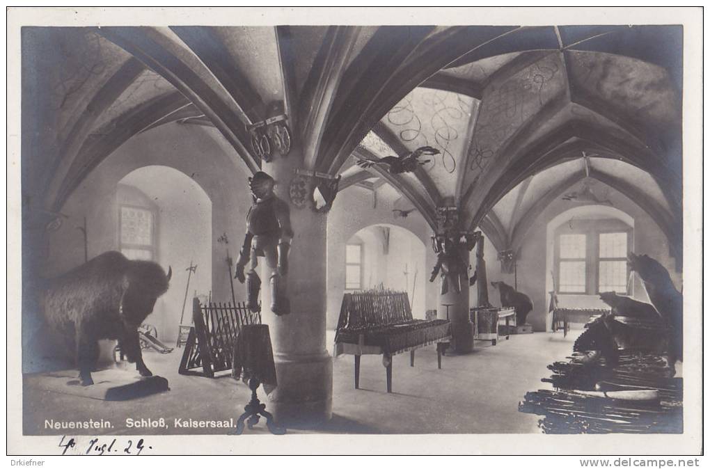 Neuenstein, Kaisersaal Im Schloss, Um 1928, Rüstung - Oehringen