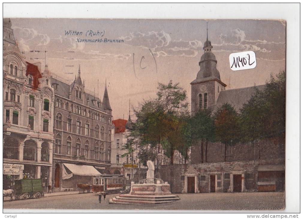 CPA - 11402-Allemagne - Witten - Kornmarkt Brunnen(schon Belebt) -Envoi Gratuit - Witten