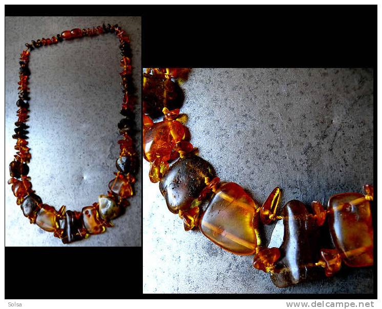 Ancien Collier En Ambre / Vintage Russian Amber Necklace - Ethnics