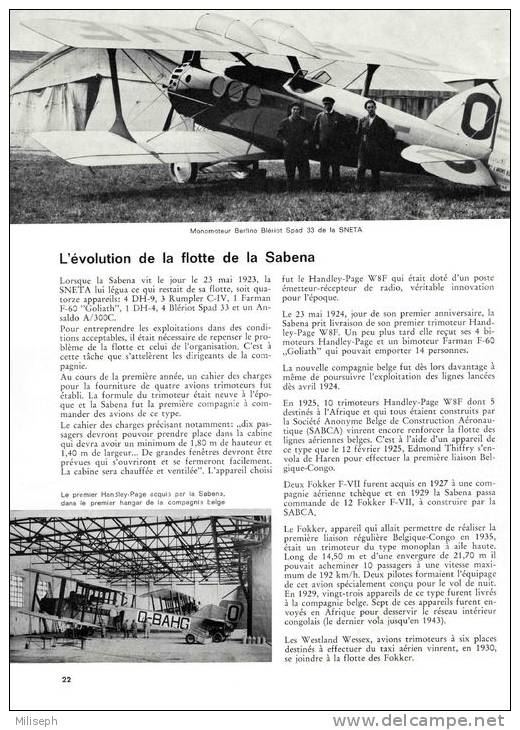 Extraits De Presse - USINES Et INDUSTRIES - 1965 - LA SABENA 1923 / 1965 - LA REGIE DES VOIES AERIENNES -    (2917) - Aviación