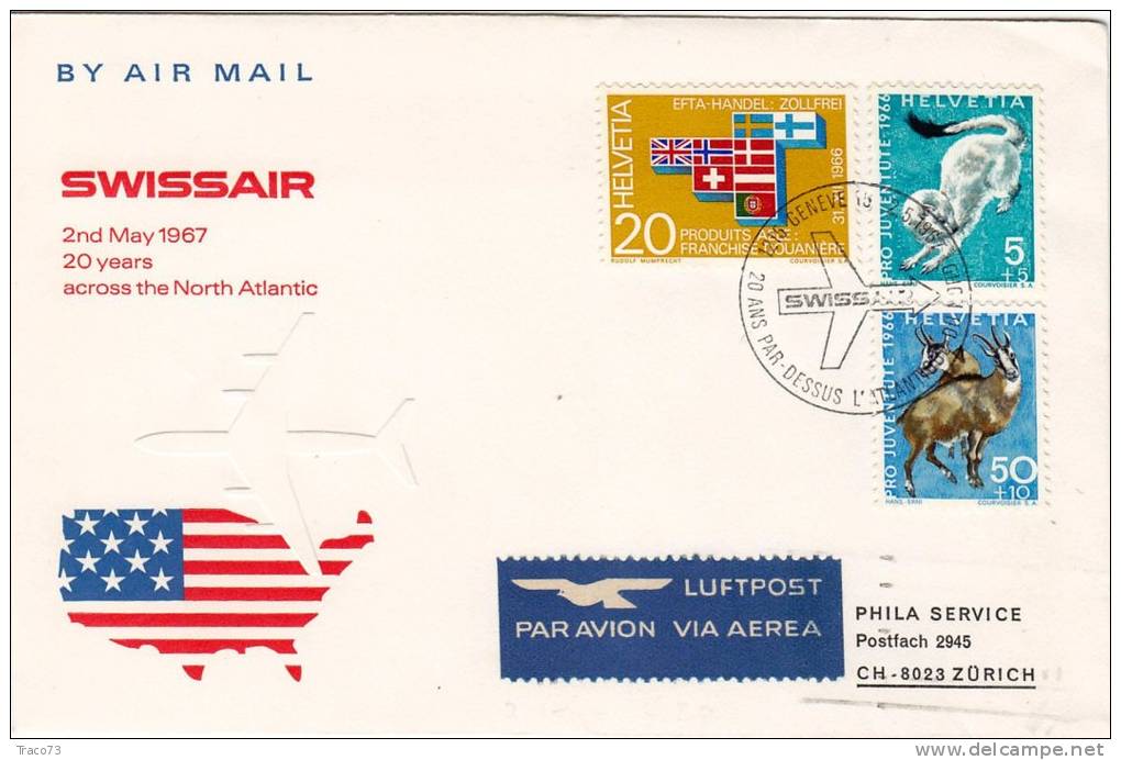 ZURICH  /  JAMAICA  - Cover _ Lettera   _  SWISSAIR - Erst- U. Sonderflugbriefe