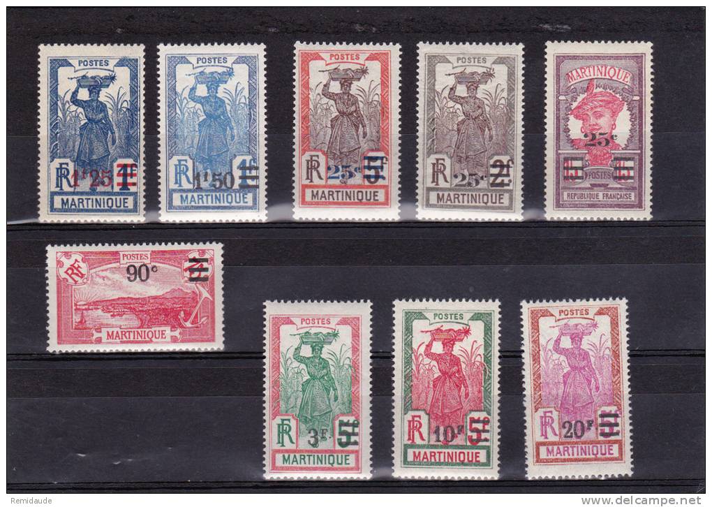 MARTINIQUE - 1924 - YVERT N°111/119 * MLH - COTE 2022 = 61 EURO - - Ungebraucht