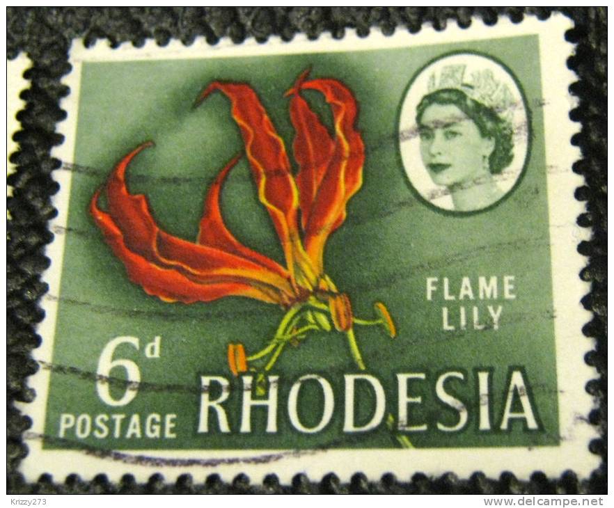 Rhodesia 1966 Flame Lily 6d - Used - Rhodesia (1964-1980)