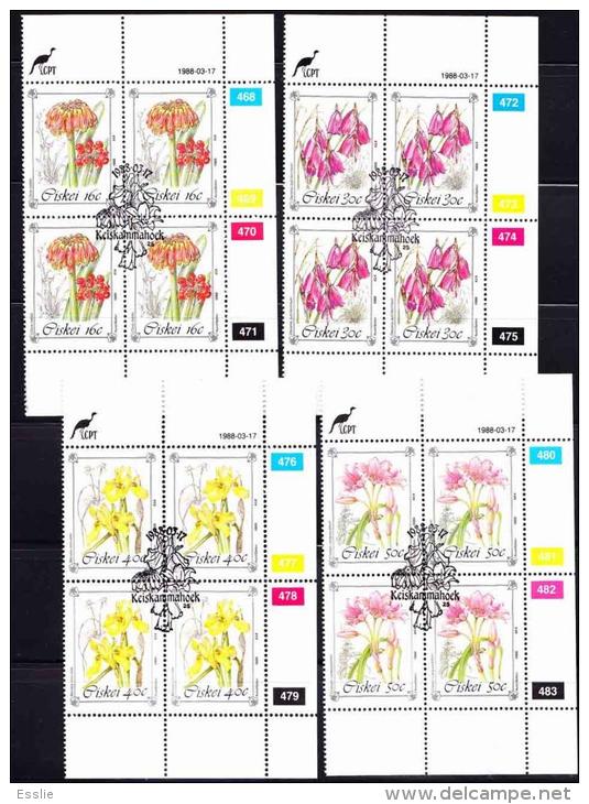 Ciskei - 1988 - Protected Flowers - Complete Set Control Blocks CTO - Ciskei