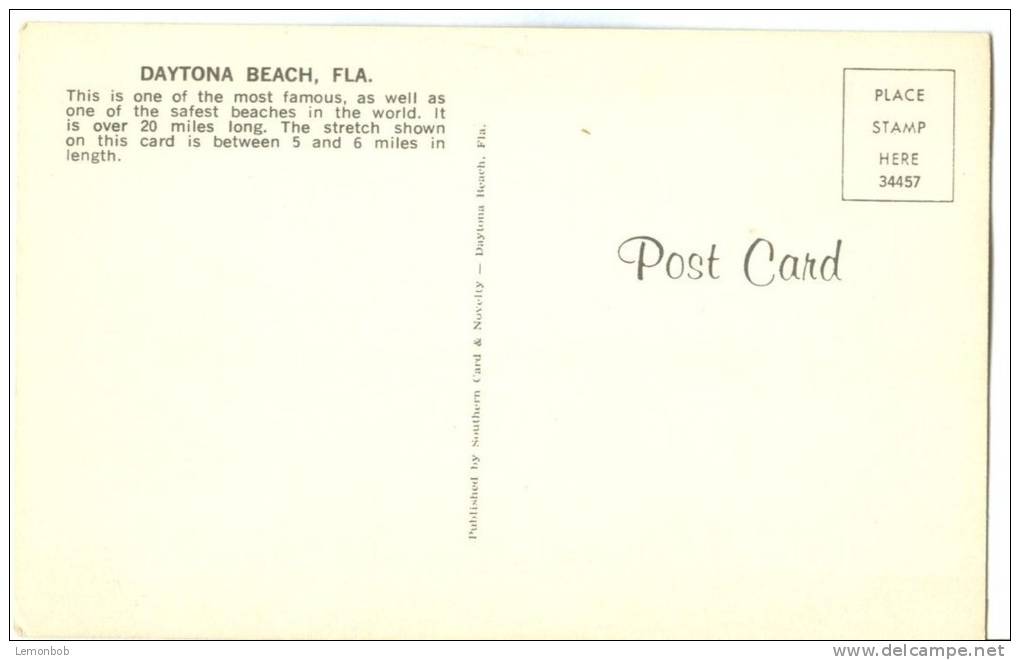 USA, Daytona Beach, Florida, Miles & Miles Of It, Unused Postcard [13071] - Daytona
