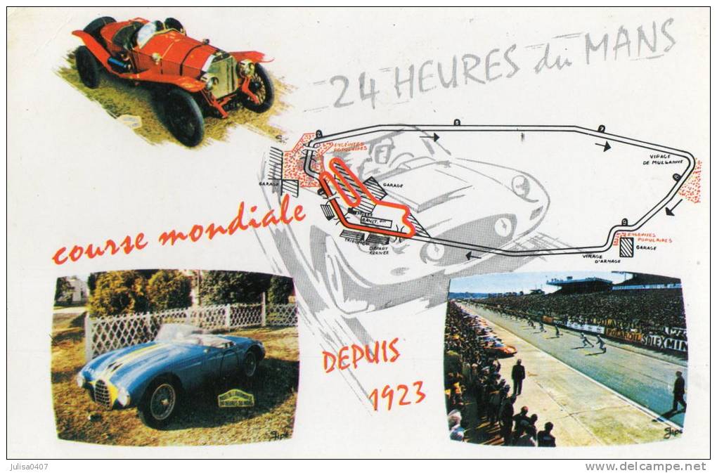 LE MANS (72) 24 Heures Carte Multivues Oblitération 24 Heures 18 -19  Juin 1966 - Sonstige & Ohne Zuordnung