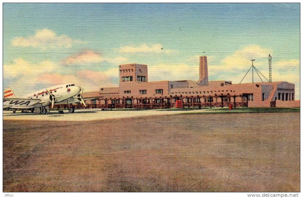 Albuquerque NM Municipal Airport Old Postcard - Albuquerque