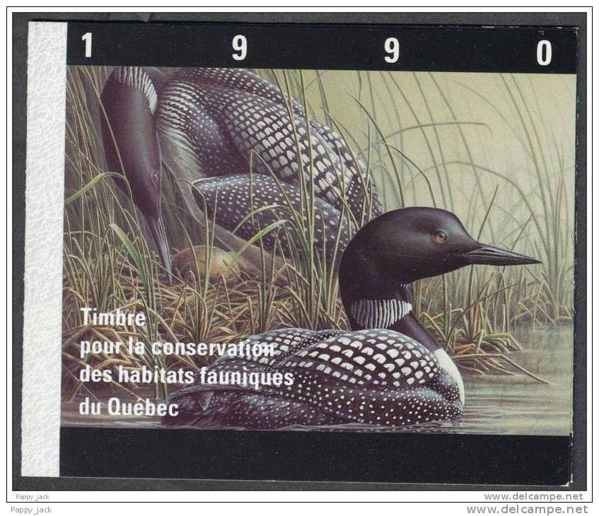 Canada QUEBEC Conservation Stamp In Booklet QW-3 MNH Huarts A Collier Common Loons - Price Reduced - Cuadernillos Completos