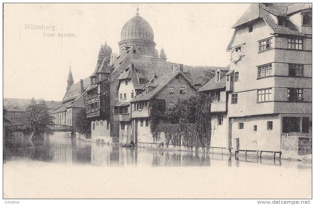 Nürnberg, Insel Schütt, Mit Synagoge, 1904 - Judaika, Judentum