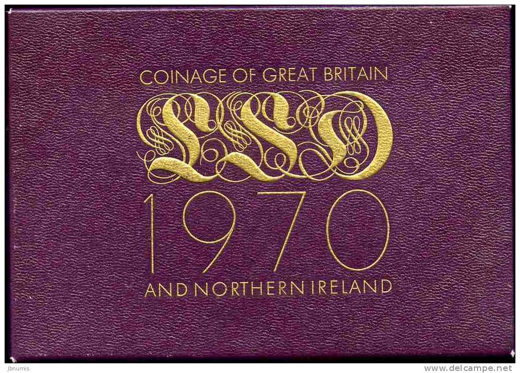 Grande-Bretagne Great Britain Coffret Officiel Proof BE PP Half Penny à Half Crown 1970 KM PS26 - Mint Sets & Proof Sets