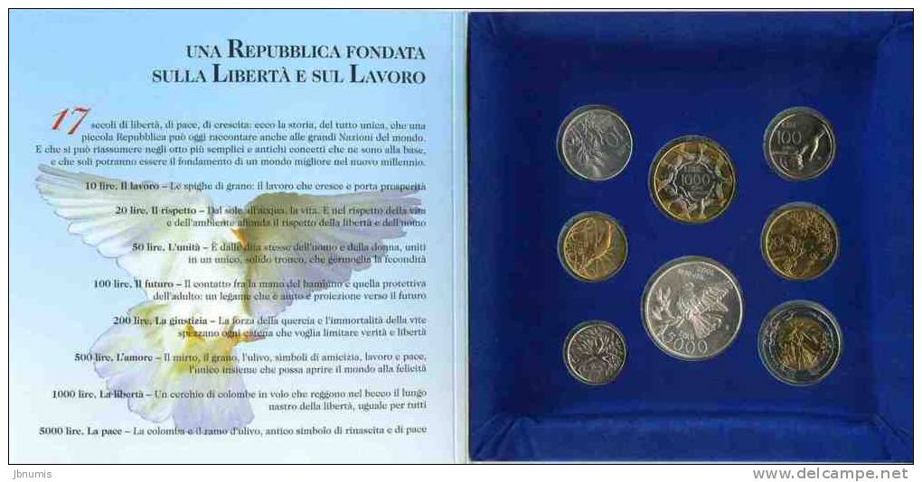 San Marin Marino Coffret Officiel BU 10 à 5000 Lire 1996 17 Siècles De Paix Argent KM MS61 - San Marino