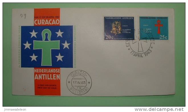 Netherlands Antilles (Curacao) 1963 FDC Cover - Mental Health - Antille