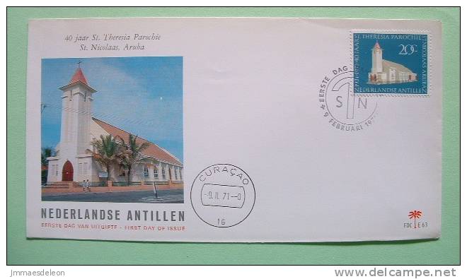 Netherlands Antilles (Curacao) 1971 FDC Cover - St. Theresi Church - Catholic Religion - Antille