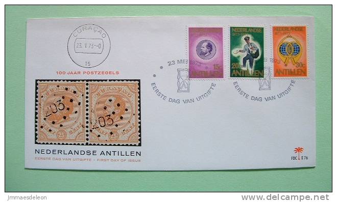 Netherlands Antilles (Curacao) 1973 FDC Cover - Centenary Of Stamps Of Netherlands Antilles - Antille