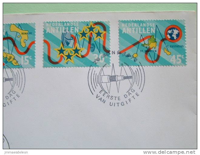 Netherlands Antilles (Curacao) 1973 FDC Cover - Communications - Inter Island Submarine Cable - Map - West Indies