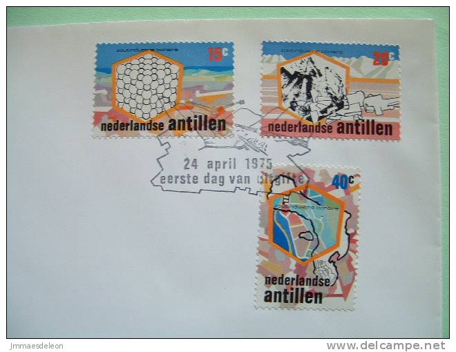 Netherlands Antilles 1975 FDC Cover - Bonaire Salt Industry - Chemical Salt Cristal - Solar Energy - Map - West Indies