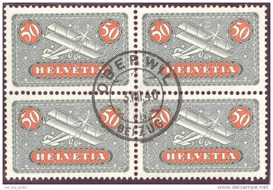 Heimat ZG OBERWIL 1940-08-03 Auf Viererblock  Zu#FP9 Mi#184x - Used Stamps