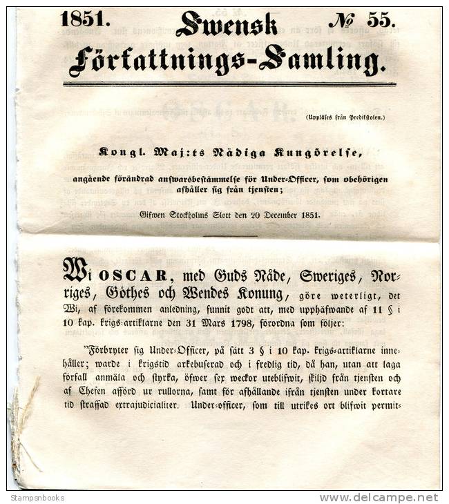 1851 Sweden Kronopost Crownpost Crown Coil Letter Förfilateli Kronoslingor To Kihl - ... - 1855 Vorphilatelie