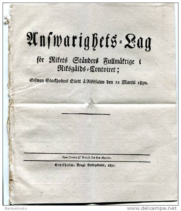 1830 Sweden Kronopost Crownpost Crown Coil Letter Förfilateli Kronoslingor To Kihl - ... - 1855 Vorphilatelie