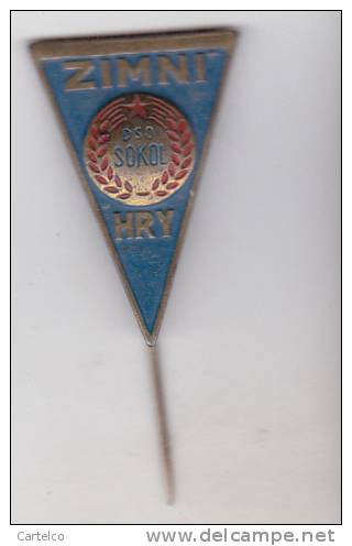 Czechoslovakia Old Sport Pin Badge -Winter Games DSO Sokol - Wintersport