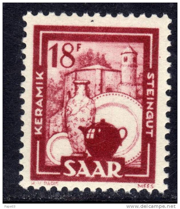 Sarre Occupation Française N° 287 XX  18 F. Brun Carminé  Sans Charnière TB - Ungebraucht