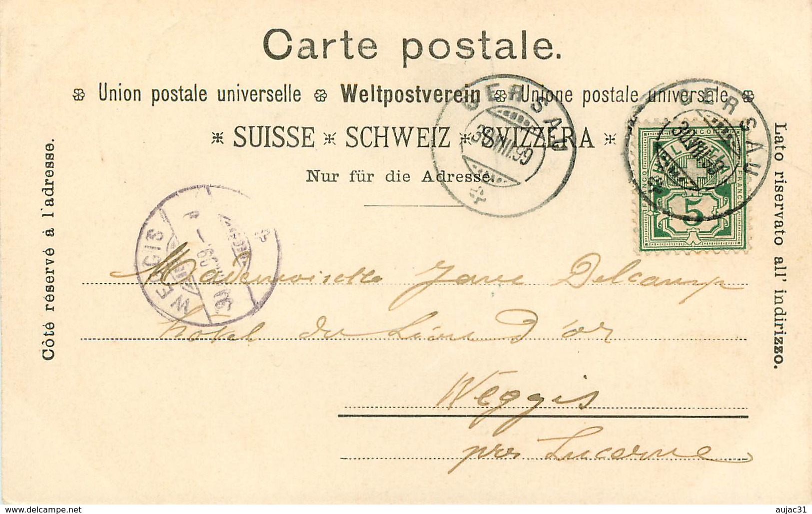 Suisse - Swiss - Schweiz - Pionnières - Pionnière - Gruss Aus Gersau - Circulé En 1899 - 2 Scans - état - Gersau