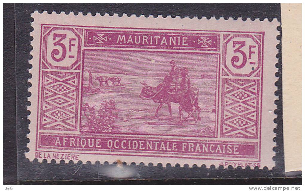 MAURITANIE N° 61 3F LILAS ROSE LUXE SANS CHARNIERE - Autres & Non Classés