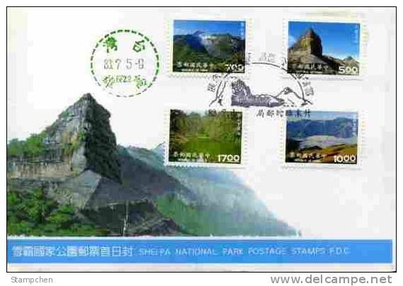 FDC 1994 Shei-Pa National Park Stamps Mount Lake Rock Peak Geology - Acqua