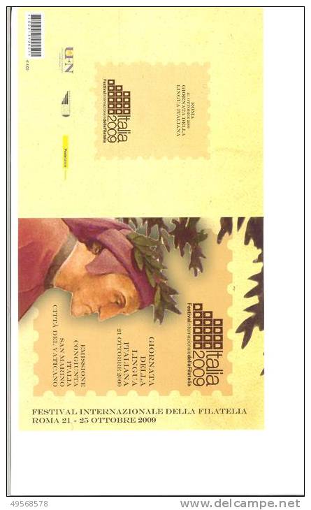 CITTA' DEL VATICANO  FOLDER EMISSIONE CONGIUNTA 2009 - GIORNATA DELLA LINGUA ITALIANA - ITALIA 2009 - - Unused Stamps