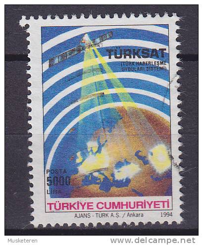 Turkey 1994 Mi. 3011 C    5000 L Fernmeldesatelliten "Türksat" Satellit Und Weltkugel Globe - Used Stamps