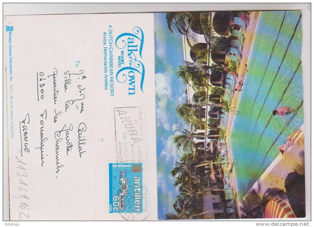 CPM LETTRE EN 2 VOLETS, ARUBA,TALK OF THE TOWN RESORT HOTEL - Autres & Non Classés